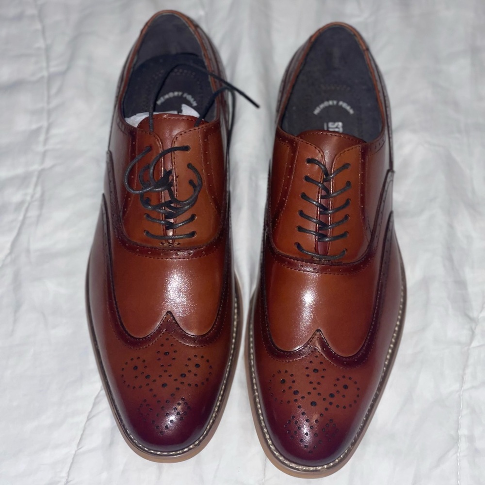 Stacey Adams Wingtip Oxfords. Tan. Leather. Men’s 10.5